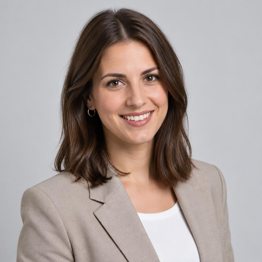 Studio portrait of a smiling young woman
